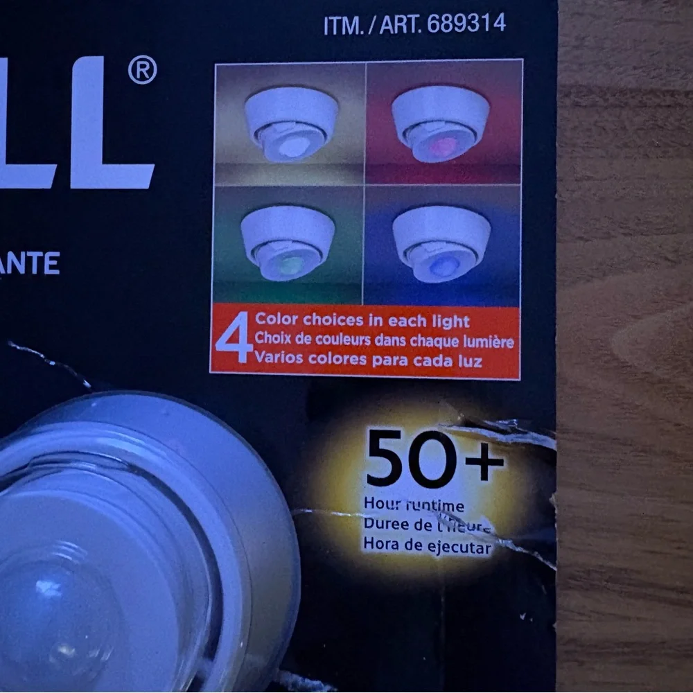2-5 packs Duracell LED Puck Lights with Remote
